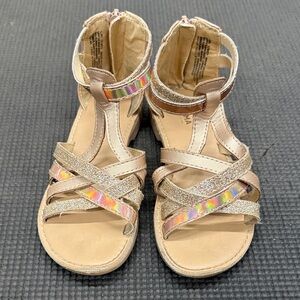 Girls' Sparkle Strappy Gladiator Sandals - Rose Gold
